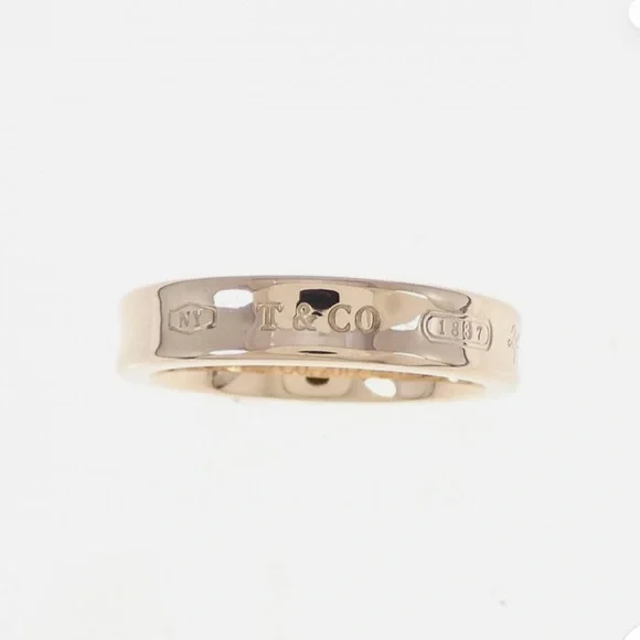 New Auth. Tiffany & Co. 1837 Concave Narrow Band Ring Sterling Silver size 5 - Picture 2 of 10